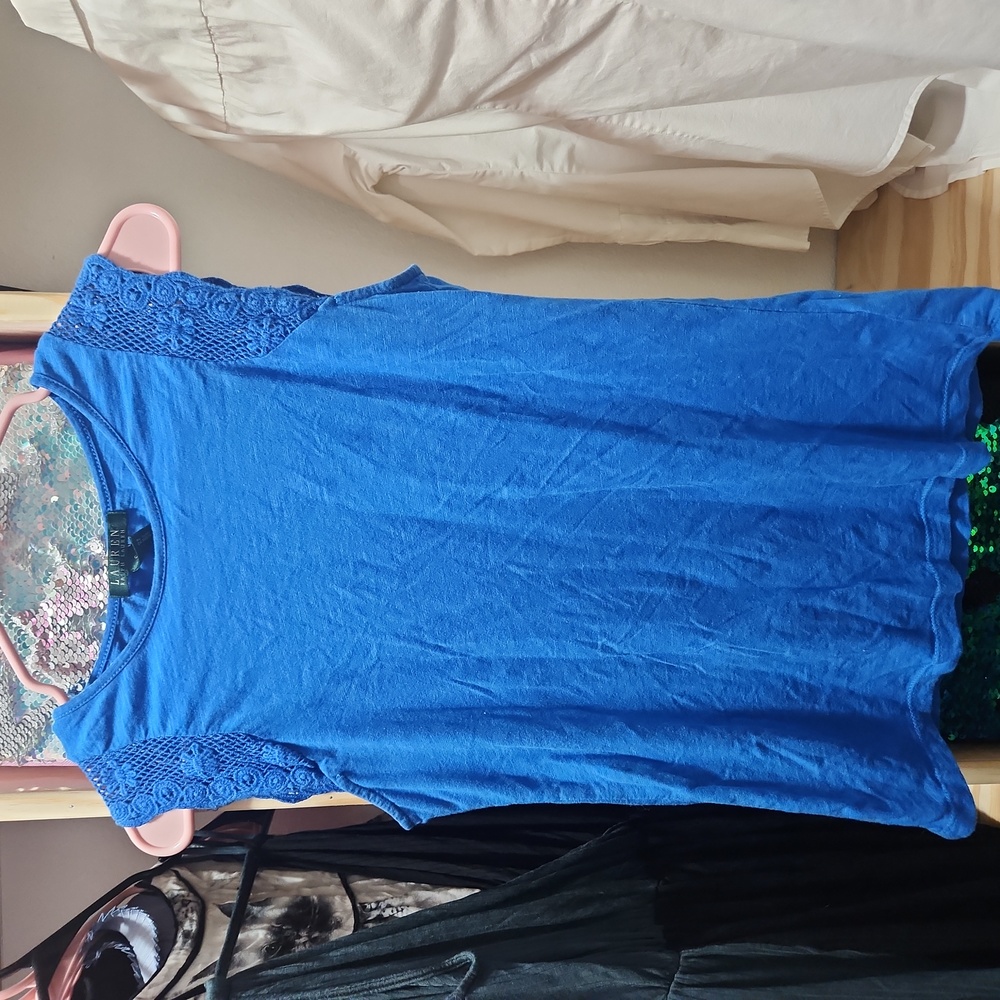 Lauren Ralph Lauren Bright Blue tee size Small